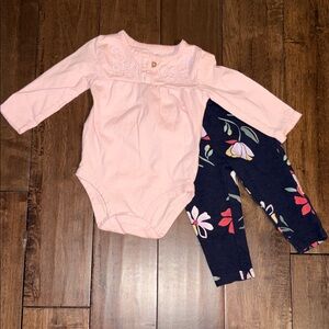Carter's Pink and Navy Floral Kids Matching Set